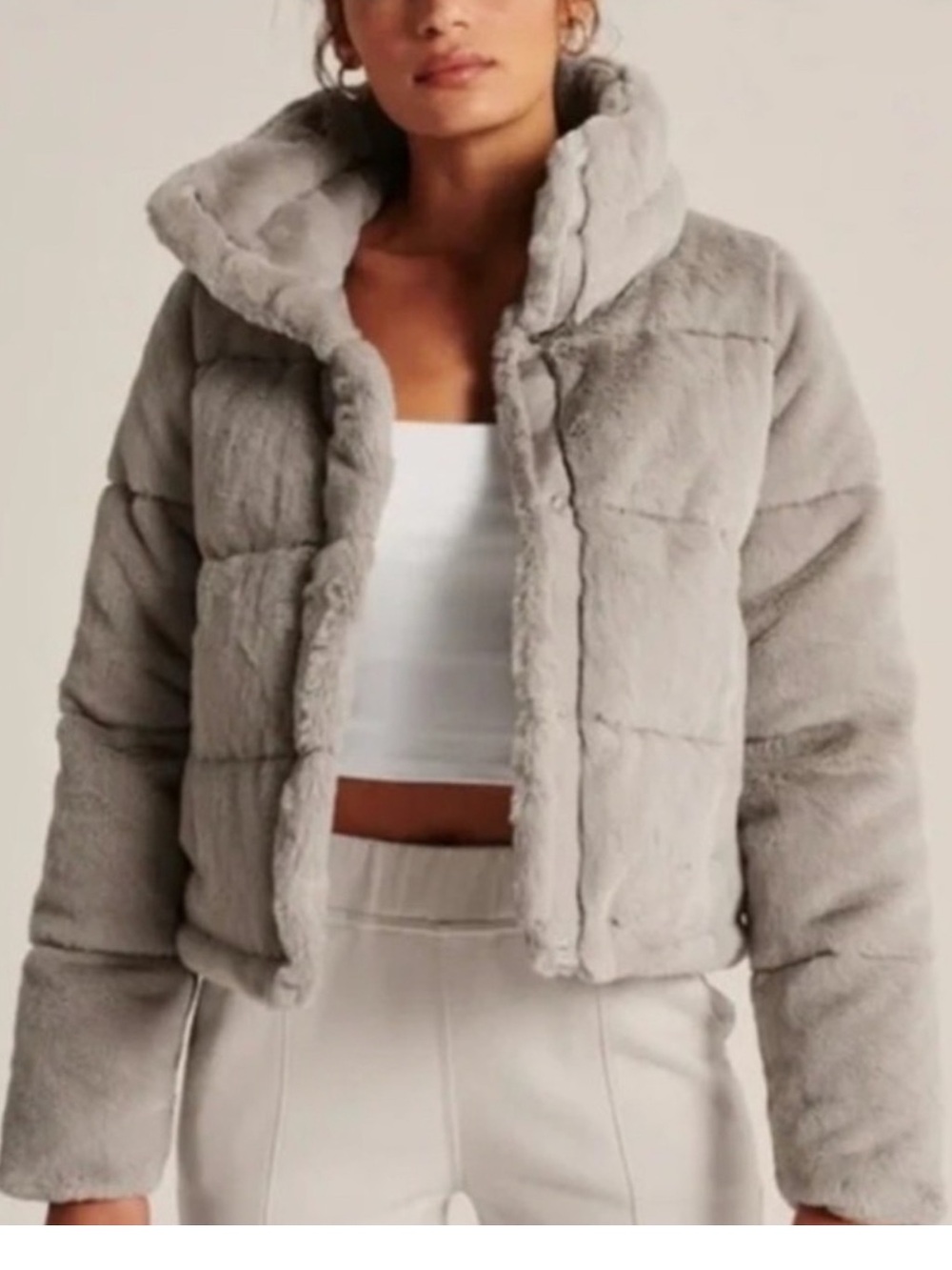 Abercrombie & Fitch FAUX FUR MINI PUFFER